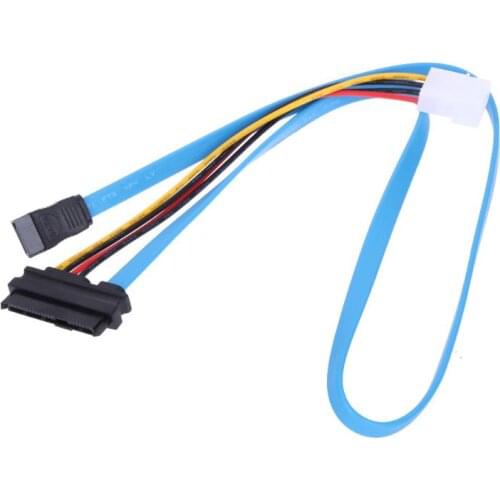 70cm 7 Pin SATA Serial ATA to SAS 29 Pin and 4 Pin Power Cable 7Pin SATA Female to LP4 Male 29Pin SAS Female Adapter Connector