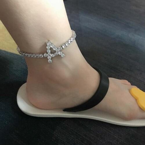 Custom Bracelet 4mm Tennis Chain With Baguette Or Tennis Letter Women Feet Link Jewelry AAAA Zircon Hip Hop and Anklets Chain