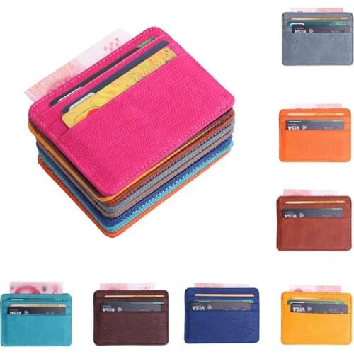 2021 New Unisex PU leather Travel ID Card Credit Card Holder Mini Business Business Card Case Name Card Holder Wallet Case