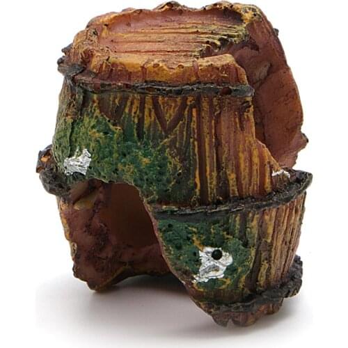 Aquarium Fishpond Construction Shrimp House Mini - Barrel Fish Tank Resin Ornament Cave Landscaping Furnishing Decoration