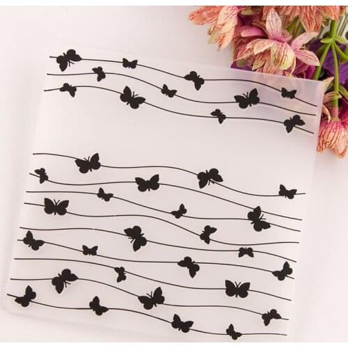 Embossing Folders Plastic For Scrapbooking DIY Template Christmas Photo Album Card Making EM180 Butterfly