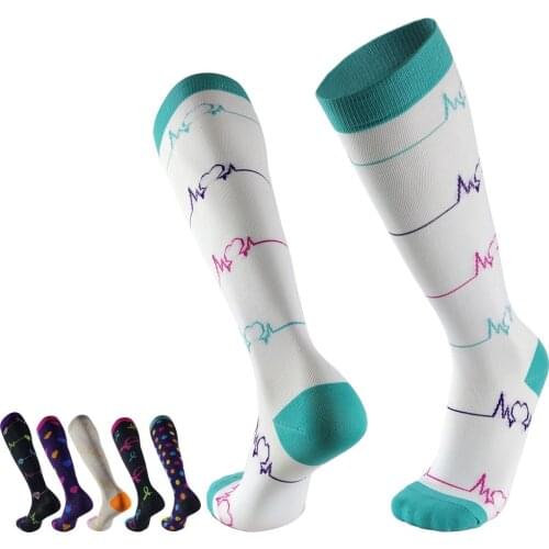 Compression Socks Stockings 20-30 MmHg Men Women Knee High Sports Socks for Running Cycling Varicose Veins Edema Diabetes