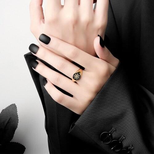 INS HOT 2021 Eye Of The Demon Gold Plated Ring For Women Heart Love Unisex Honey Signet Ring jewelry Fashion Gift Ladies