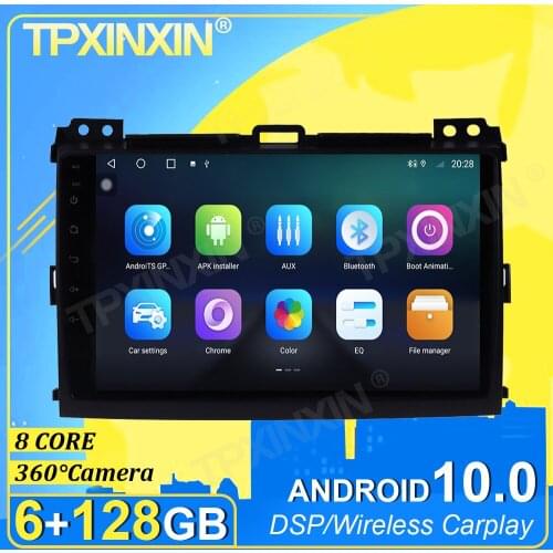 IPS Android 10.0 6G+128G Carplay 360 Camera For Toyota Prado 2004-2009 Multimedia Player Radio Tape Recorder Video Navi GPS