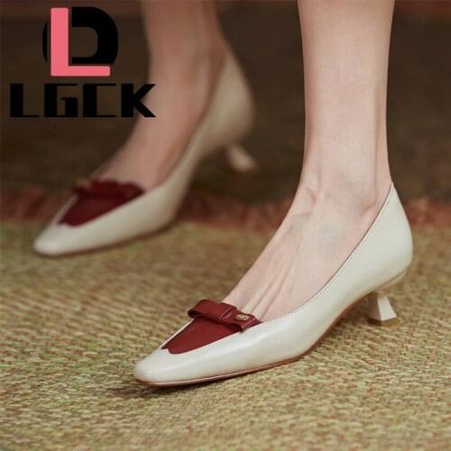Classic Bridal Wedding Shoes Woman Genuine Leather Pumps Red High Heel Designer Brand Spring Heels Shoes Ladies Dress Pumps 2021