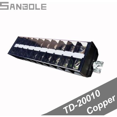 Terminal block TD-20010 Guide Group DIN rail mounting Combine Connection electrical Connector 200A 600V 10 Positions