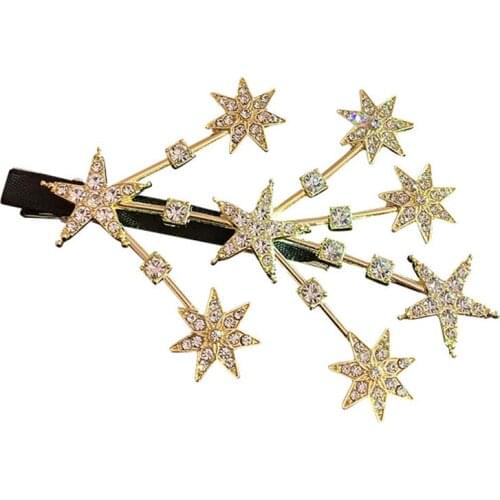 Korea Starry Star Flash Crystal Hairpin Barrettes Sweet and Cute Hair Accessories for Women Luxury Fashion Hairpins Headdress