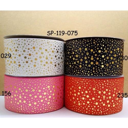 Free shipping 50 yard per size 3" 75mm printed grosgrain ribbon sp-119-075