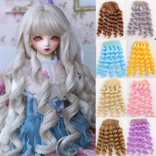 MeetBaby BJD Dolls Wig Short Curly Natural Hair 1/3 1/4 1/6 DIY Hairline Black White Pink Grey High Temperature Fiber Silk Weft