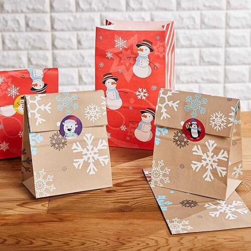 500Pcs Merry Christmas Stickers Red Green Christmas Style Label For Child Gift Decor Small Shop Product Packaging Stickers Label