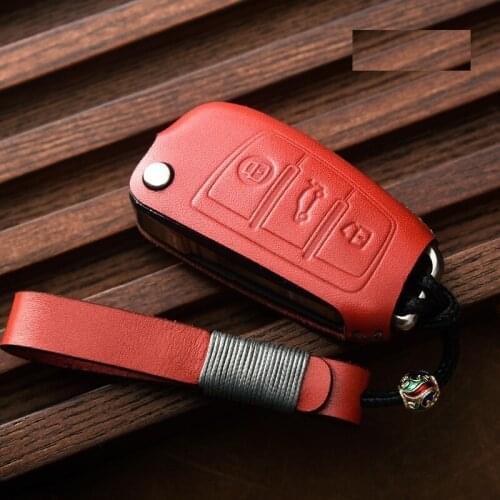 Genuine Leather Key Case Key Cover Protect Bag for Audi A3 8L 8P A4 B6 B7 B8 C6 4F RS3 Q3 Q7 TT 8L 8V S3