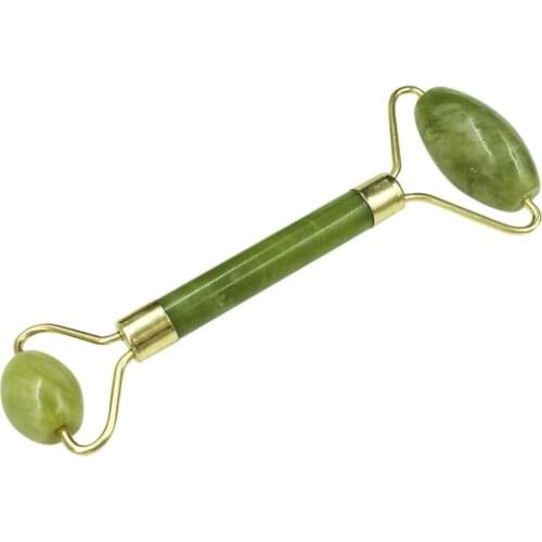 New Double Green Emerald Elliptical Roller Massager Eye Neck Health Care Thin Face Beauty Tools OPP Packaging