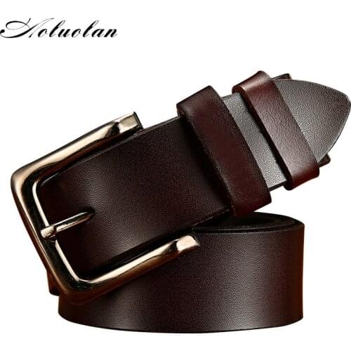 Aoluolan new Popular mens fashion design belt high quality alloy pin buckle waist high quality belt