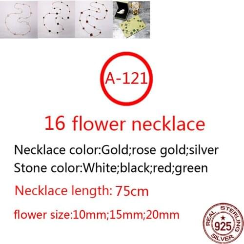 A121 16 flower S925 sterling silver necklace fashion style four leaf flower clover high-end style new jewelry girlfriend