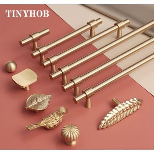 Various styles/Solid Brass Furniture Handles T-bar Light Luxury Fashion Gold Wardrobe Dresser Cupboard Cabinet Drawer Pulls
