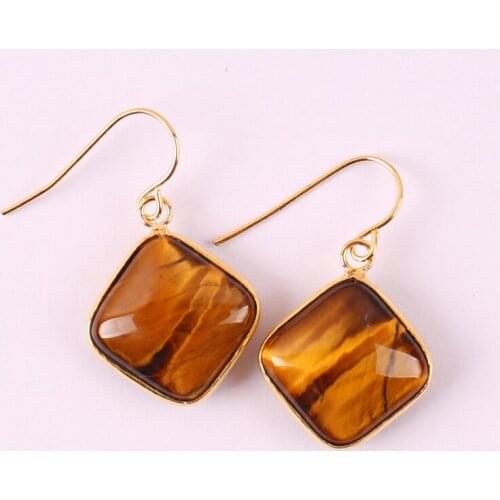 Tigereye Stone Dangle Earrings Jewelry For Woman Gift T153