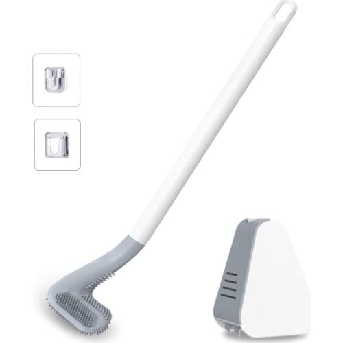 Home Golf Toilet Brush And Holder Wall Mounted Cleaning Brush Bendable Brush Head For Cleaning Bathroom Floor Tub Tile