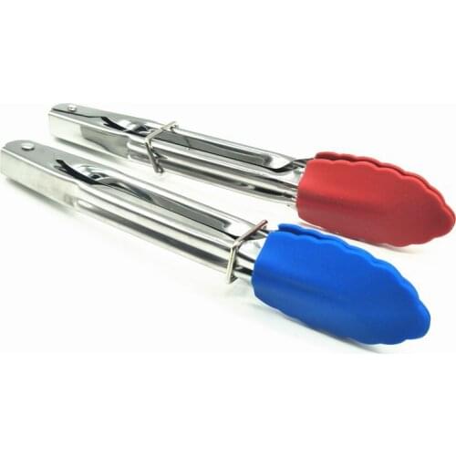 Silicone Food Tong Stainless Steel Kitchen Tongs Silicone Non-slip Cooking Clip Clamp BBQ Salad Tools Grill Kitchen Accessories