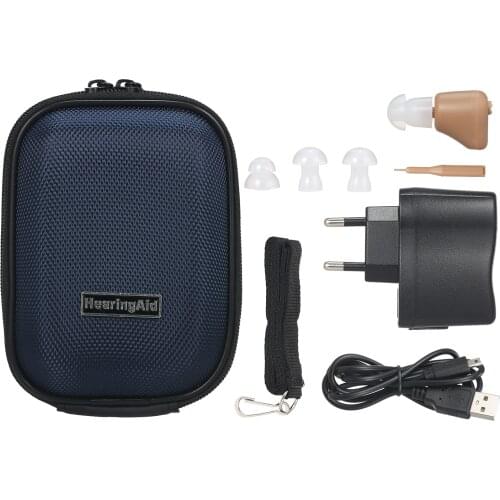Hearing Aids with Storage Case & Lanyard Sound Amplifier In Ear Hearing Enhancement Device for Adults & Seniors Rechargeable