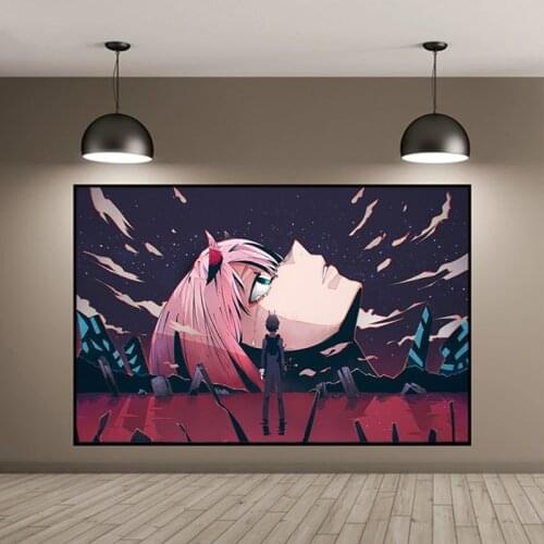 Modern Anime Artwork Darling In The FranXX Wall Canvas Painting Hiro Zero Two HD Print Picture Large Poster Home Decor Cuadros