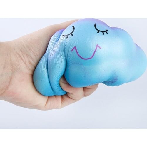 Squishy Wholesale 10pcs Kawaii Squishy Jumpo Cute Cloud Slow Rising Squishy Kids Gift Soft PU Squeeze Toys Phone Strap