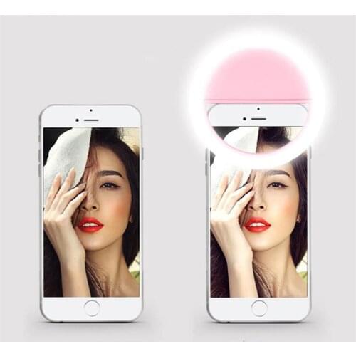 Led Selfie Ring Light Novelty Makeup Lightings Whitening Lamp Mobile Phones Photo Night Light Mirror Neon Ring SUB Recharge E119