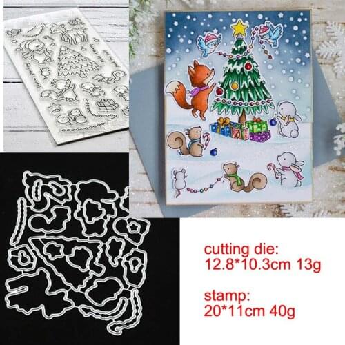 Christmas tree animals Party Metal Cutting Dies and Stamps Stencil for DIY Scrapbooking photo album Embossing DIY Paper Card