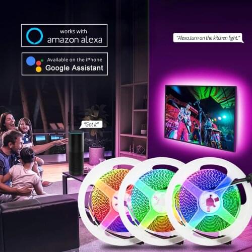 WiFi LED Strip Light Smart LED Backlight for Room 5m 10m 15m 12V 5050 RGB WiFi Smart Light Tape Lamp Google Home Echo dot Alexa