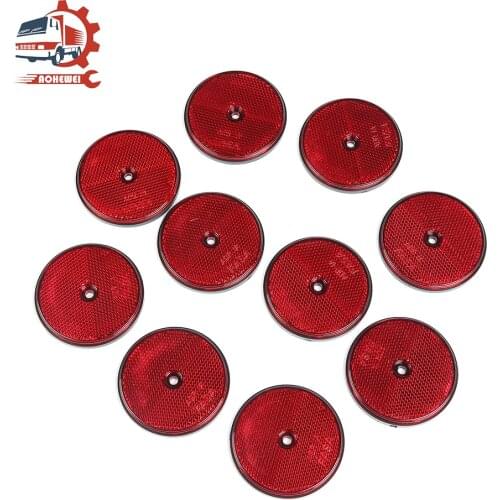 AOHEWEI 10pcs Rear Reflector Round Reflective for Gate Posts Safety Reflector Screw Fix on Trailer Motorcycle Caravan Truck Boat