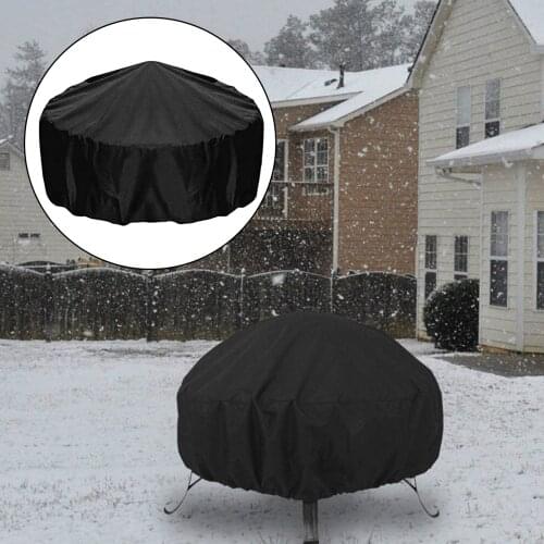 33'' BBQ Fire Pit Protector Cover, Waterproof, Windproof, Round, Heavy Duty Proof Patio Fire Bowl Barbecue Cover Protective