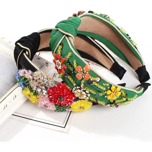 SISHION Retro Hair Bands For Women Lady Luxury Color Flower Shiny palace Headband Hair Hoop Fashion Hair Accessories QZ0162