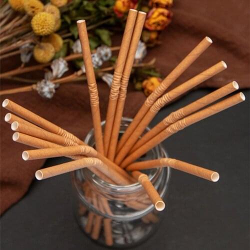 1 Bag Disposable Straw Smoothies Safe Paper Eco-Friendly Wide Application Party Straws for Party Kraft paper straws