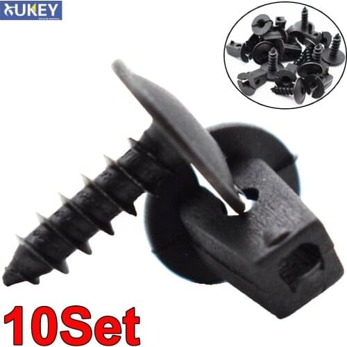 10Set Fender Liner Mudguard Fastener Clips Screws Retainer For Volkswagen VW Passat B5 B6 B7 CC Golf MK6 Tiguan Touran Polo