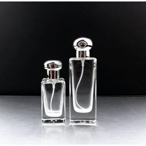 10pcs/lot 30ml Empty Glass Perfume Bottle Atomizer Square Clear Pump Spray Bottle Parfume Cosmetic Make Up Bottle