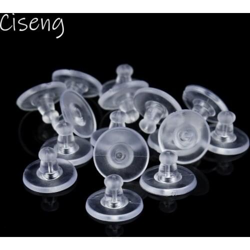 100Pcs/pack Earring Holders Stoppers Soft Nut Silicone Rubber Earring Backs Sleeves Earring Hooks Bluk Chains For Jewelry DIY
