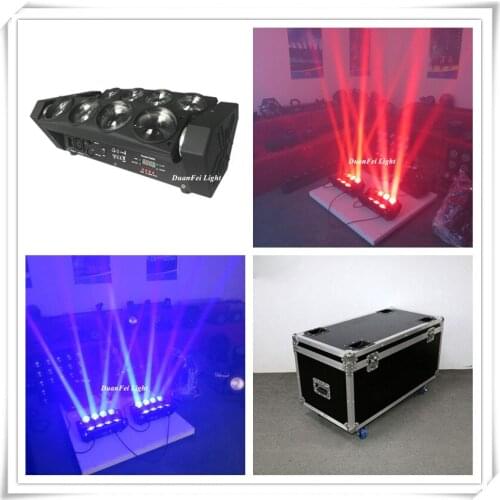 8 pieces+ flight case) disco Super beam spider led 8x10w rgbw 4in1 led beam spider light