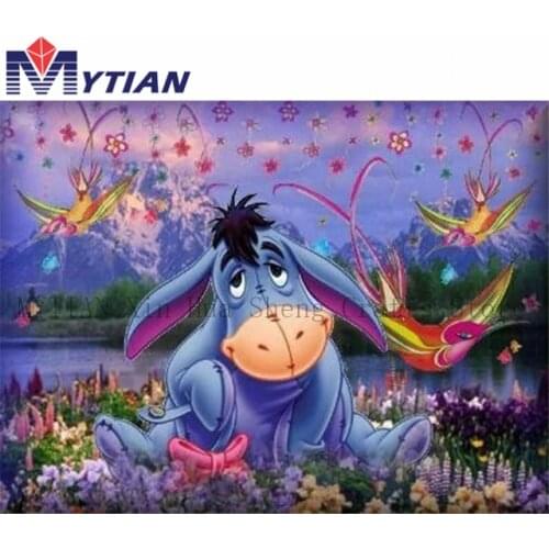 MYTIAN 5D DIY Cartoon Animals Diamond Painting Blue Donkey Water Drill Cross Stitch Embroidery Inlays Full Of Home Decoration