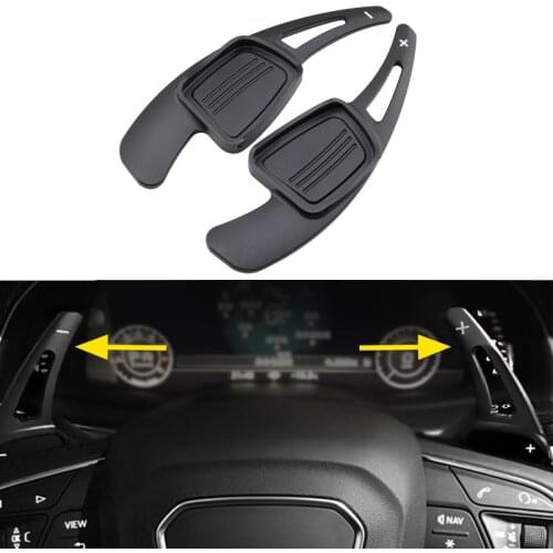 Aluminum Steering Wheel Gear Shift Paddle Extend For Audi Q2 Q3 Q5 Q7 A4 B9 A3 A5 S4 S5 TT Accessories Black