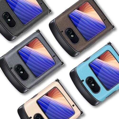 For Motorola Razr 5G Case Motorola Razr 2 PU Leather Litchi Pattern Skin Hard Back Cover For Motorola Razr 2020 Phone Bag Case