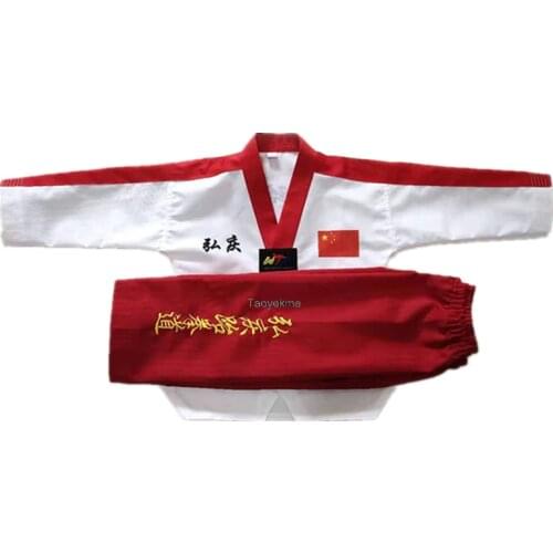 Top Quality Colored Adult Male Female Kids Taekwondo Uniform Professional Taekwondo Training clothing Taekwondo Dobok Suit