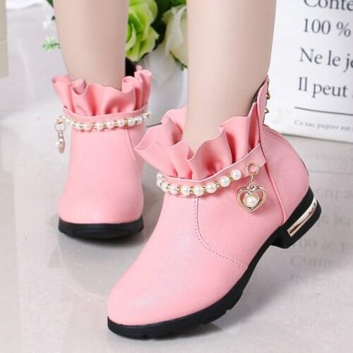 Children Boots for Girls Shoes Winter Kids Plush Velvet Short Boots Fashion Girls Princess Snow Boots Waterproof Shoes