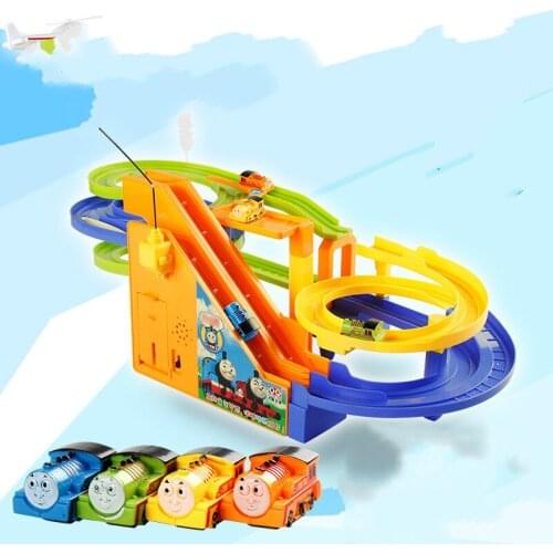 Children Assemble Track Locomotive Head Racing, Multi-track DIY Toys, Electric Music Assemble Building Block Toys and Gifts