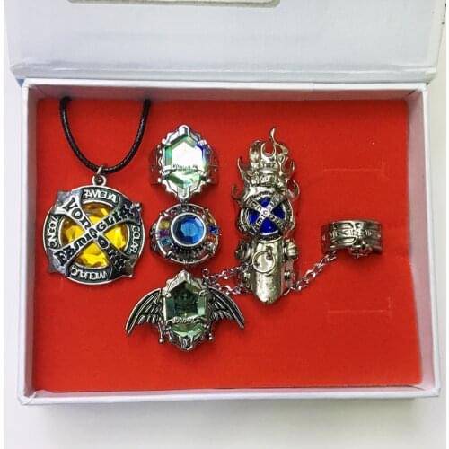 5pcs Fashion jewelry ring Katekyo Hitman Reborn Sawada Tsunayoshi Anime Cosplay Vongola Rings pendant For Gift