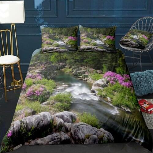 Azalea Flowers Quilt Cover Pillowcase 3Piece Comforter Bedding Set With Pillow Case Single Double Duvet Cover Home Decora