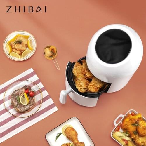 ZHIBAI Multifunction Air Fryer White Chicken Oil free Air Fryer Health Fryer Pizza Cooker Smart Touch LCD Electric Deep Airfryer