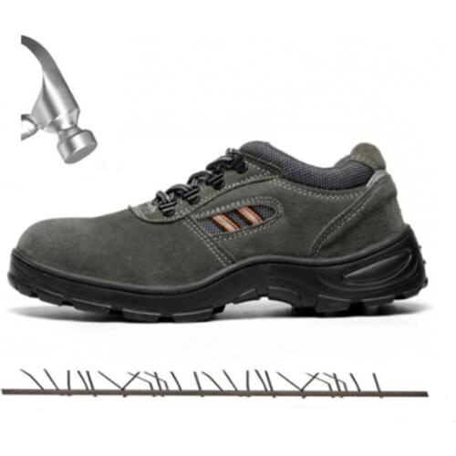 Men Genuine Leather Breathable Waterproof Work Boots Outdoor Construction Protection Steel Toe Cap Work Safety Shoes