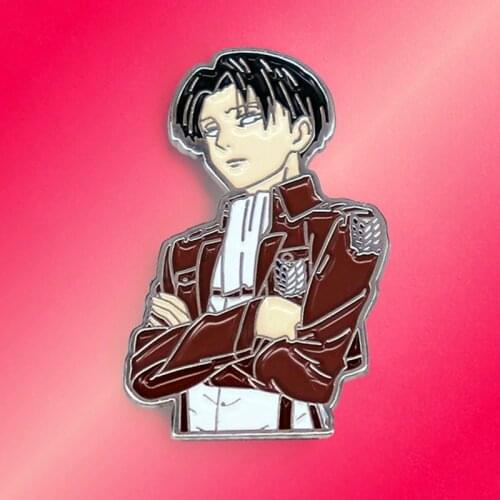 Attack on Titan Captain Levi Humanitys Strongest Enamel Brooch Pin Lapel Pins Badges Women Mens Fashion Jewelry Accessories
