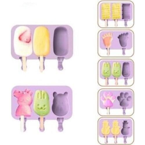 New cute Silicone Ice Cream Mold Popsicle Molds DIY Homemade Maker Mould
