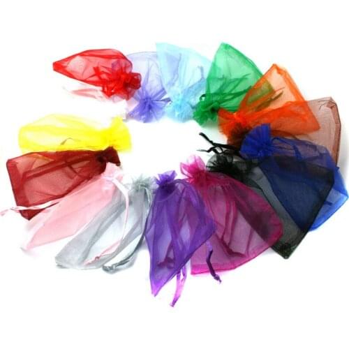 New Promotion High Quality 7x9cmm 10pcs/lot 16 Colors Jewelry Packing Drawable Organza Bags Wedding Gift Bags & Pouches