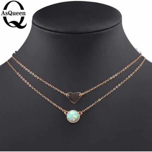 New Heart Opal Choker Necklace for Women Necklace Nature Stone Jewelry Gifts